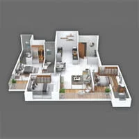 3 BHK Floor Plan at 10 Elite Akasa Pimple Gurav Pune